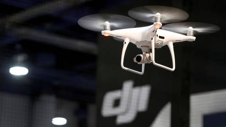 FILE PHOTO: A DJI Phantom 4 Pro+ drone is seen during an expo in Las Vegas, Nevada.