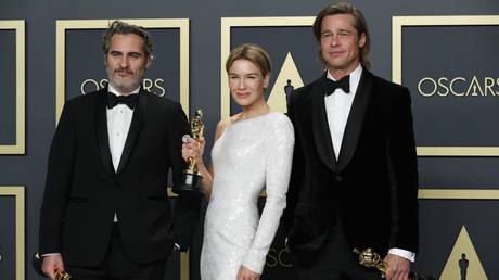 Joaquin Phoenix, Renee Zellweger and Brad Pitt at the 92nd Academy Awards © Reuters / Lucas Jackson