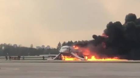 ‘Hell in Sheremetyevo’: Witnesses describe fire that DESTROYED Russian Superjet-100
