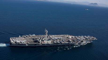 US aircraft carrier sent as ‘warning’ to Iran passes through Suez Canal