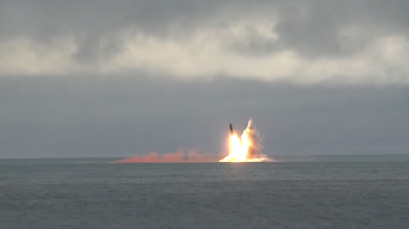 Russia’s newest nuclear submarine launches ballistic missile from underwater for first time (VIDEO)