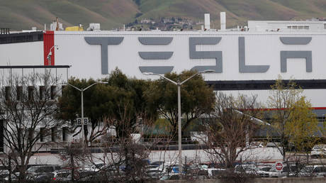 Tesla Inc's factory in Fremont, California, in a March 18, 2020 file photo.