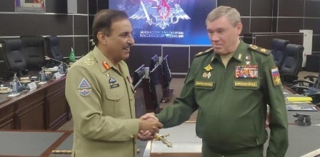 ماسکو: پاکستانی چیئرمین جائنٹ چیف سٹاف کی روسی سپہ سالار سے ملاقات