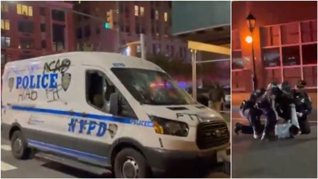 نیویارک میں پولیس کے خلاف پر تشدد مظاہرے، لوٹ مار، نجی املاک نظر آتش، درجنوں گرفتار (ویڈیو)۔