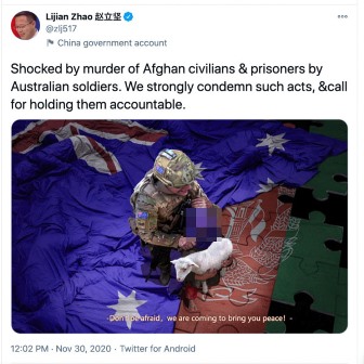 چین کے آئینہ دکھانے پر آسٹریلیا برہم: افغانستان میں آسٹریلوی فوجیوں کے جنگی جرائم پر احتساب کی ٹویٹ کرنے پر معافی کا مطالبہ کر دیا – چین کا بھی بھرپور جواب