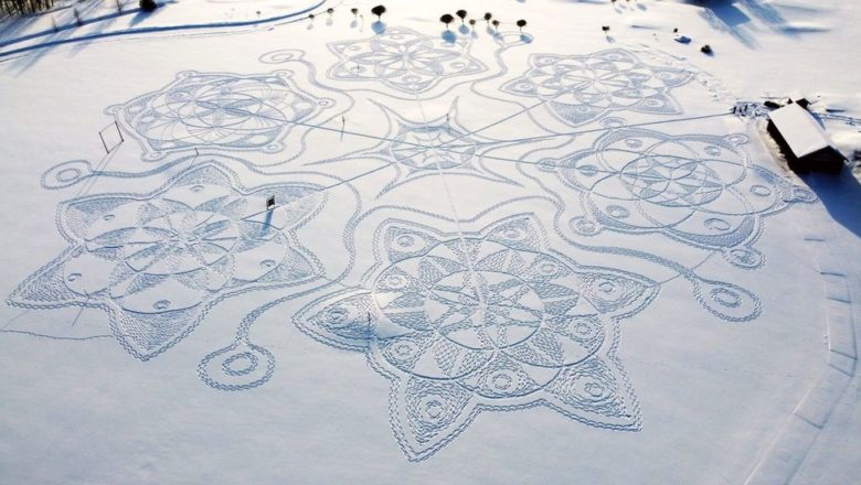 فن لینڈ: فنکار نے برف سے ڈھکے گالف میدان کو فن کا نمونہ بنا دیا